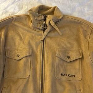Sean John Jacket Men's Size L Oversized 2000s Vintage Tan